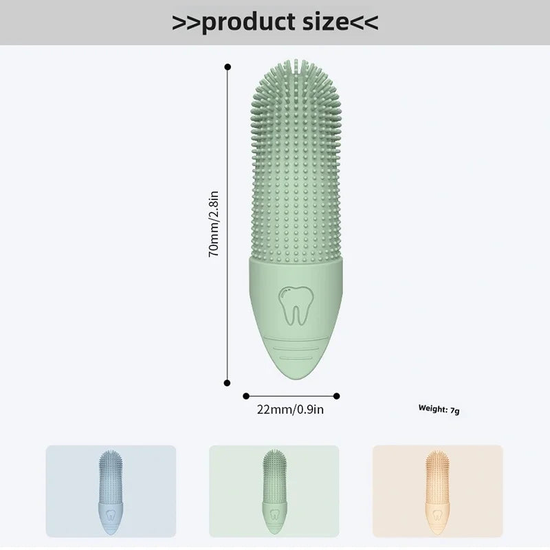 Cepillo Dental de Silicona 360° para Perros y Gatos – Dedo de Limpieza para Higiene Bucal