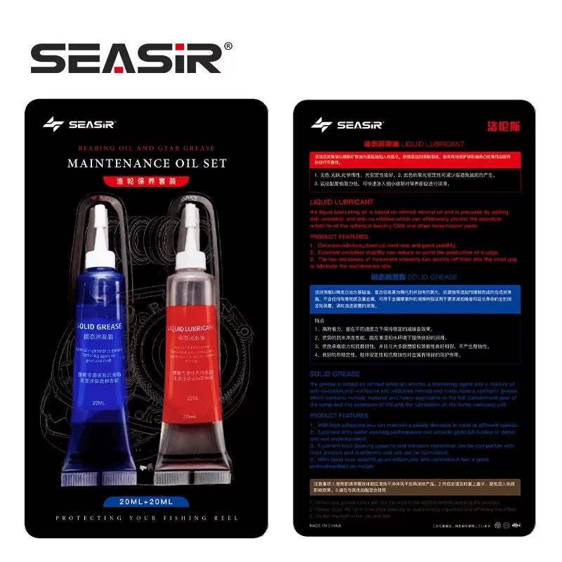 Set de Grasa Protectora (20 ml) y Aceite Lubricante (20 ml) para Mantenimiento de Carretes de Pesca – Kit de 2 Piezas