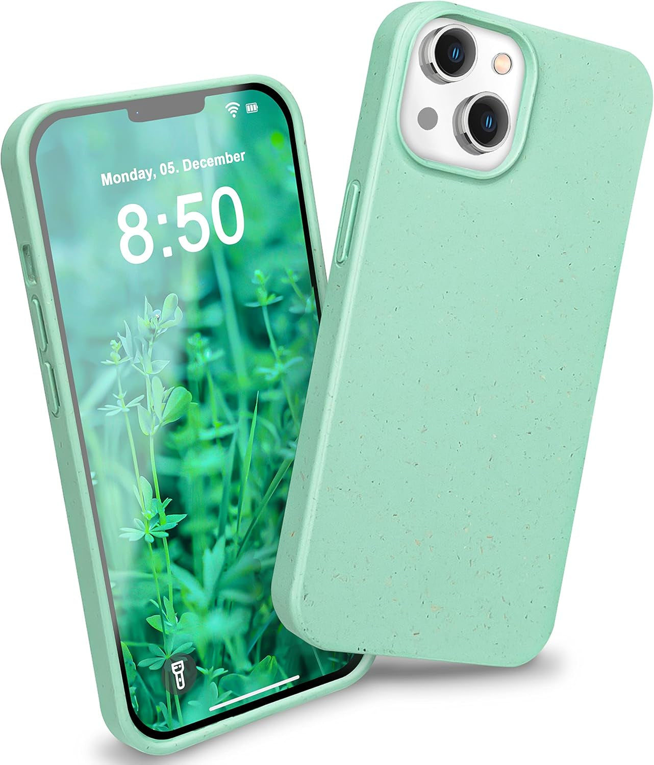 NALIA Funda Protectora Orgánica Compatible Con Iphone 14 Funda, Cubierta Ecológica, Sostenible, Resistente a Arañazos Para Telefono Movil, Bio Trigo Conciencia Degradable Mate, Color:Turquesa